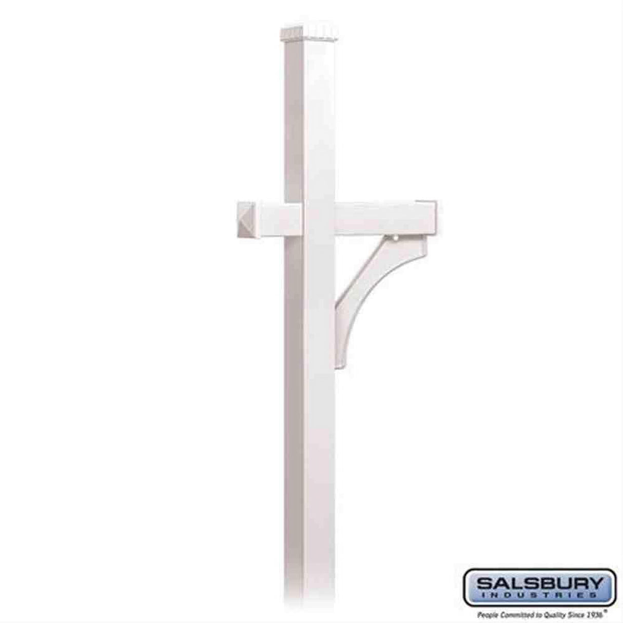 Salsbury Industries 4870WHT 4870 Deluxe Mailbox Post 1 Sided In Ground Mounted White