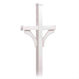 Salsbury Industries 4872WHT 4872 Deluxe Mailbox Post 2 Sided for 2 Mailboxes In Ground Mounted White