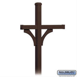 Salsbury Industries 4873BRZ 4873 Deluxe Mailbox Post 2 Sided for 3 Mailboxes In Ground Mounted Bronze