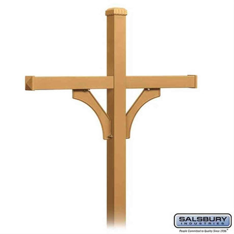 Salsbury Industries 4874BRS 4874 Deluxe Mailbox Post 2 Sided for 4 Mailboxes In Ground Mounted Brass
