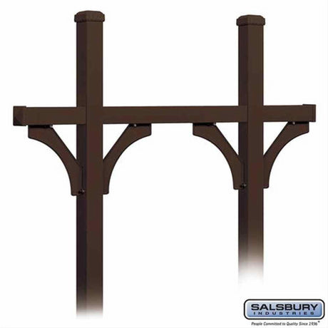 Salsbury Industries 4875BRZ 4875 Deluxe Mailbox Post Bridge Style for 5 Mailboxes In Ground Mounted Bronze
