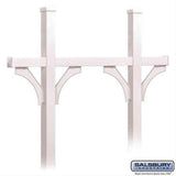 Salsbury Industries 4875WHT 4875 Deluxe Mailbox Post Bridge Style for 5 Mailboxes In Ground Mounted White
