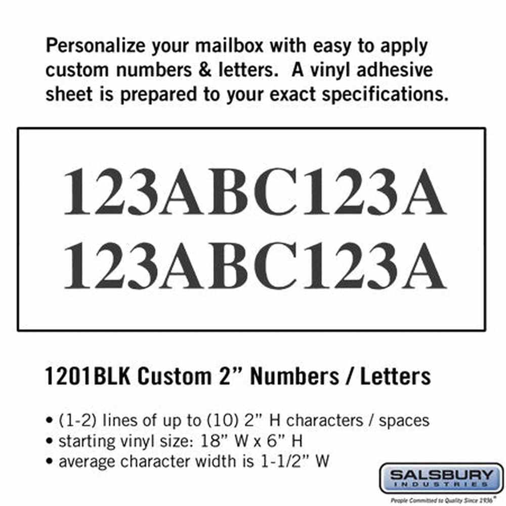 Salsbury Industries 1201BLK black vinyl custom numbers