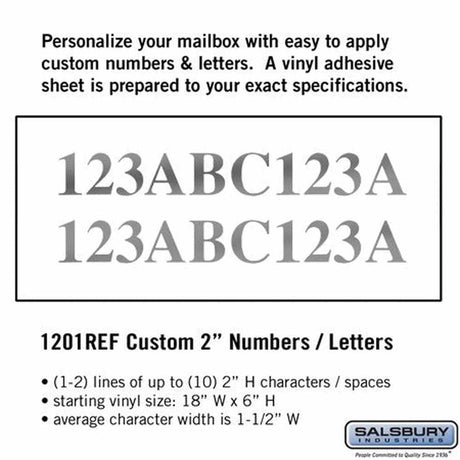Salsbury Industries 1201REF reflective vinyl custom numbers