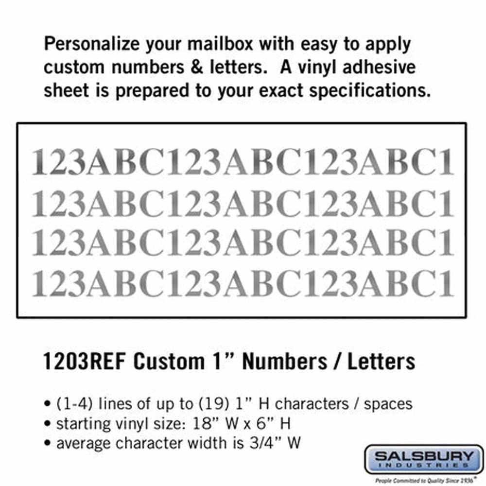 Salsbury Industries 1203REF reflective vinyl custom numbers