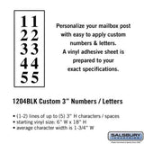 Salsbury Industries 1204BLK black vinyl custom numbers