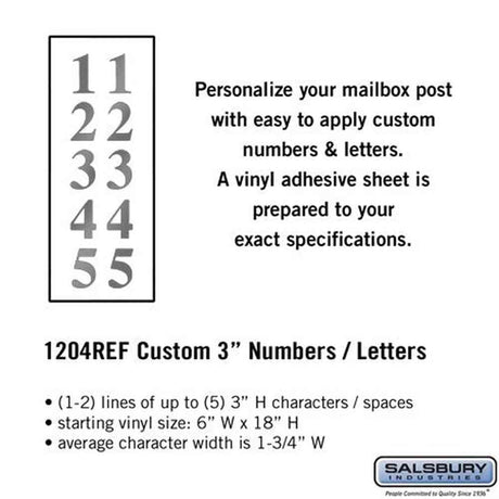 Salsbury Industries 1204REF reflective vinyl custom numbers