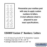 Salsbury Industries 1204WHT white vinyl custom numbers