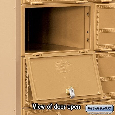 Salsbury Industries 2108RL americana mailbox in polished brass, additional view