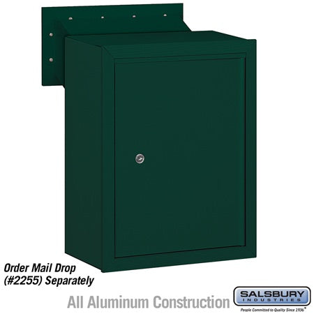 Salsbury Industries 2256GRN receptacle option for mail drop, additional view