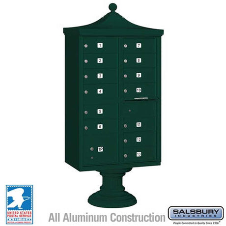 Salsbury Industries 3313R-GRN-U green regency decorative cbu usps access