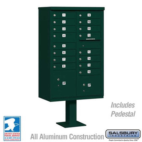 Salsbury Industries 3316GRN-U green cluster box usps access