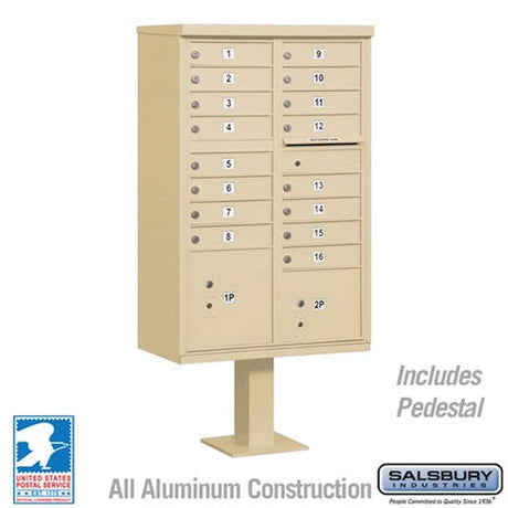 Salsbury Industries 3316SAN-U sandstone cluster box usps access