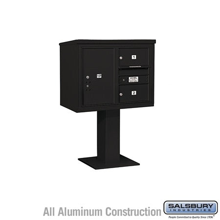 Salsbury Industries 3406D-02BLK black pedestal mailbox