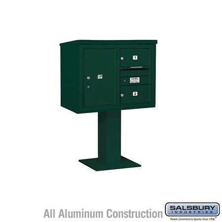 Salsbury Industries 3406D-02GRN green pedestal mailbox