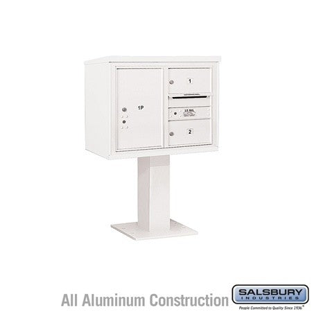 Salsbury Industries 3406D-02WHT white pedestal mailbox