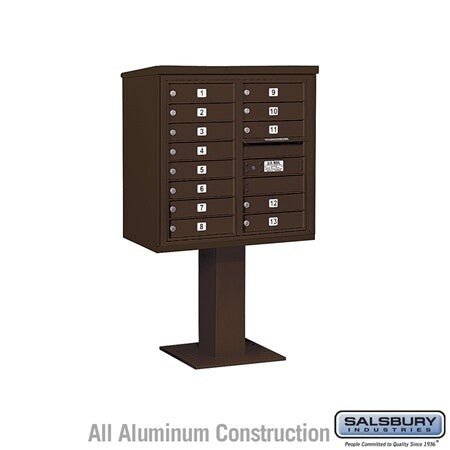 Salsbury Industries 3408D-13BRZ bronze pedestal mailbox