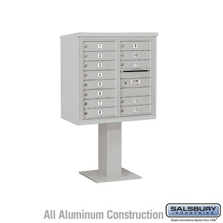Salsbury Industries 3408D-13GRY gray pedestal mailbox