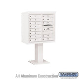 Salsbury Industries 3408D-13WHT white pedestal mailbox
