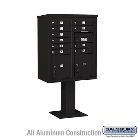 Salsbury Industries 3410DA-10BLK black pedestal mailbox