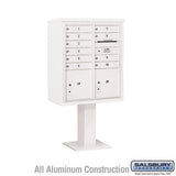 Salsbury Industries 3410DA-10WHT white pedestal mailbox
