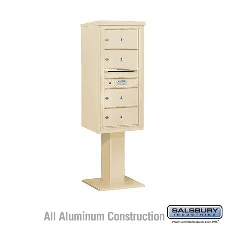 Salsbury Industries 3410S-04SAN sandstone pedestal mailbox