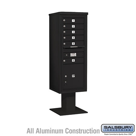 Salsbury Industries 3413S-06BLK black pedestal mailbox