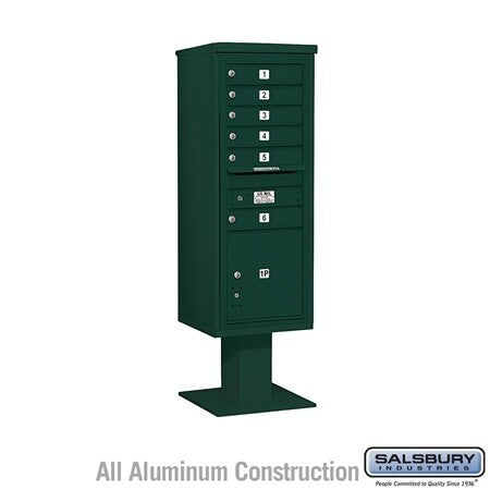Salsbury Industries 3413S-06GRN green pedestal mailbox