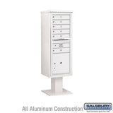 Salsbury Industries 3413S-06WHT white pedestal mailbox
