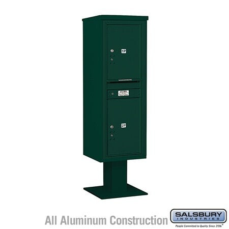 Salsbury Industries 3414S-2PGRN green pedestal mailbox