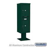 Salsbury Industries 3414S-2PGRN green pedestal mailbox