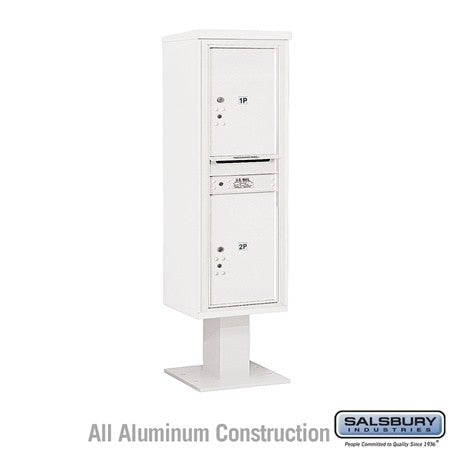 Salsbury Industries 3414S-2PWHT white pedestal mailbox