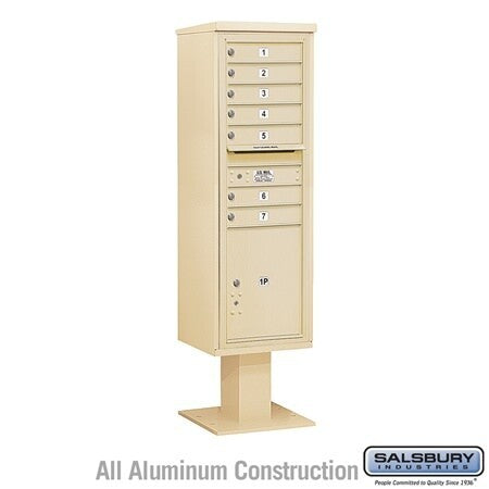Salsbury Industries 3415S-07SAN sandstone pedestal mailbox