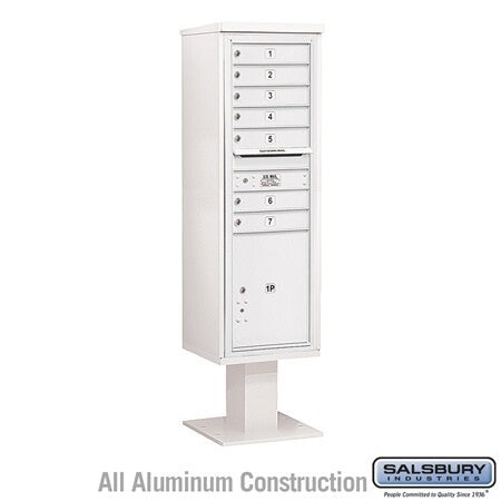 Salsbury Industries 3415S-07WHT white pedestal mailbox