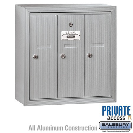 Salsbury Industries 3503ASP vertical mailbox private access in satin stainless, additional view