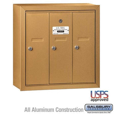 Salsbury Industries 3503BSU brass vertical mailbox usps access