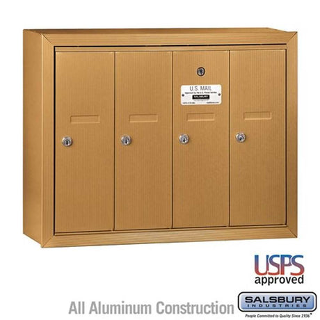 Salsbury Industries 3504BSU brass vertical mailbox usps access