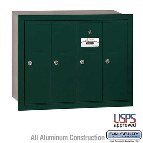 Salsbury Industries 3504GRU green vertical mailbox usps access