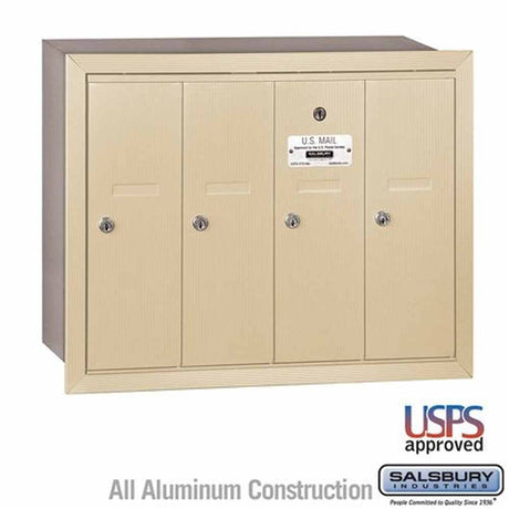 Salsbury Industries 3504SRU sandstone vertical mailbox usps access