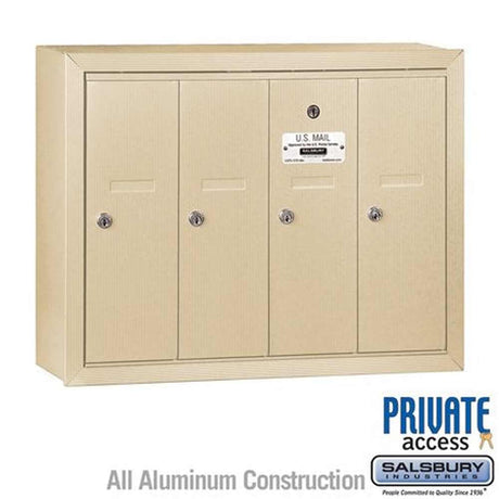 Salsbury Industries 3504SSP sandstone vertical mailbox private access