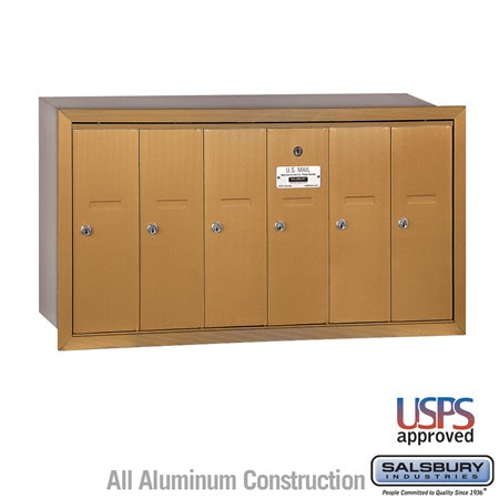 Salsbury Industries 3506BRU brass vertical mailbox usps access