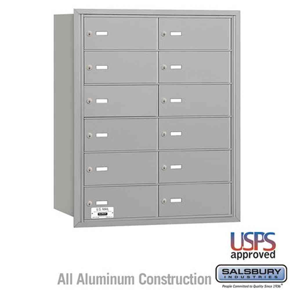Salsbury Industries 3612ARU aluminum horizontal mailbox usps access