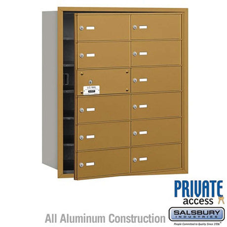 Salsbury Industries 3612GFP gold horizontal mailbox private access