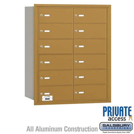 Salsbury Industries 3612GRP gold horizontal mailbox private access