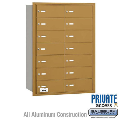 Salsbury Industries 3614GRP gold horizontal mailbox private access