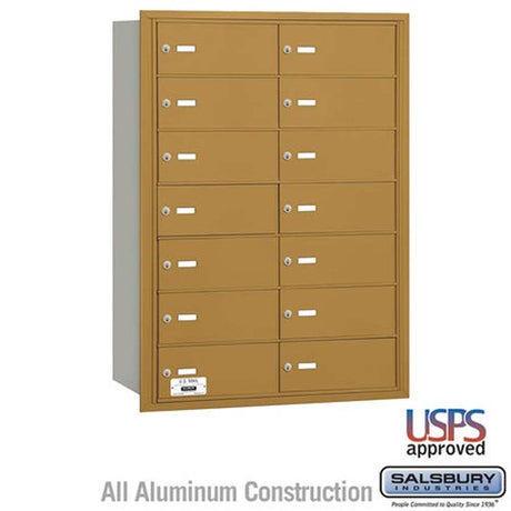 Salsbury Industries 3614GRU gold horizontal mailbox usps access
