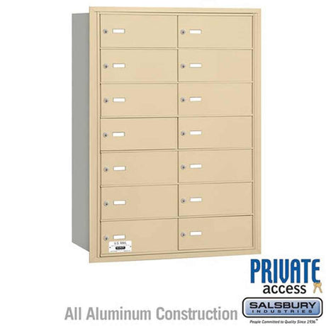 Salsbury Industries 3614SRP sandstone horizontal mailbox private access