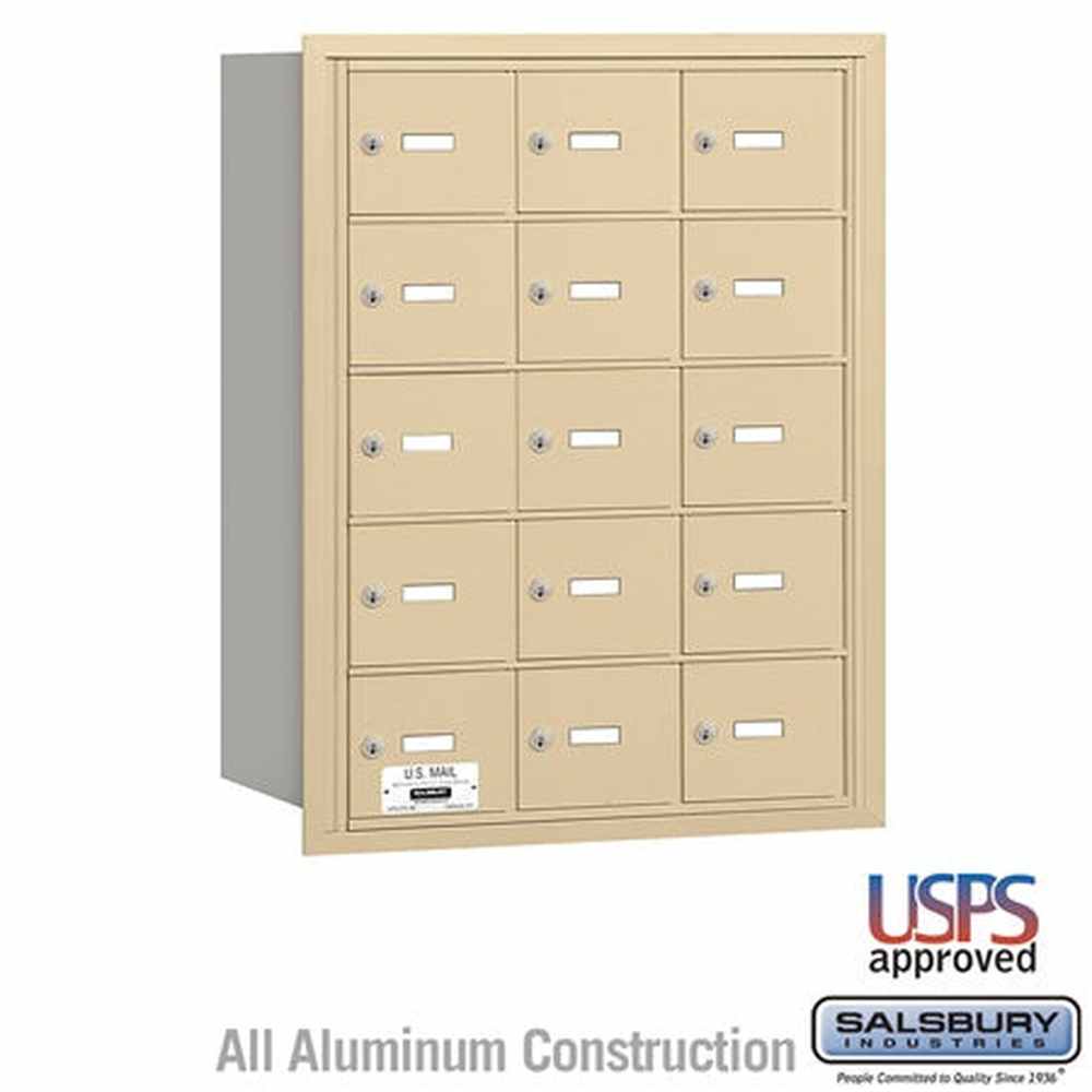 Salsbury Industries 3615SRU sandstone horizontal mailbox usps access