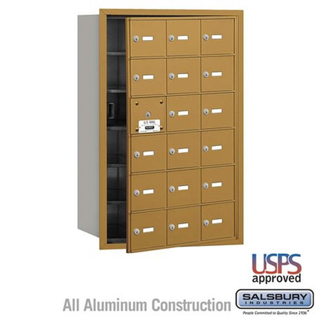 Salsbury Industries 3618GFU gold horizontal mailbox usps access
