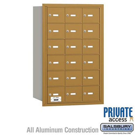 Salsbury Industries 3618GRP gold horizontal mailbox private access